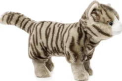 Plüschtier Katze, Kätzchen getigert, grau-beige, 27cm, Uni Toys