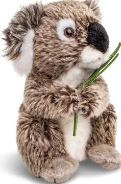 Plüschtier Koala, Koalabär mit Blatt, braun-beige, 31cm, Uni Toys