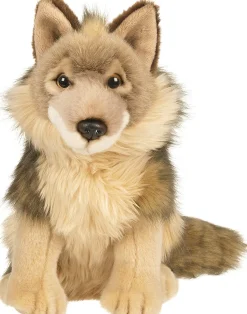 Plüschtier Wolf, Wolf sitzend, braun-beige, 30cm, Uni Toys