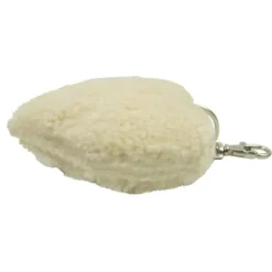 Schaffell Schlüsselanhänger Herz, Plüschherz creme, 10x10cm, Mars & More