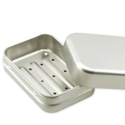 Schafmilchseife Alpenglück eckig, in einer Seifendose mit Berg- und Blumen Motiv, 100g, Florex