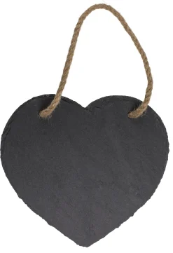 Schiefertafel Herz mit Kreide, Memotafel in Herzform, 15x15cm, zum Hängen, Out of The blue