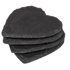 Schieferuntersetzer Herz, Untersetzer in Herzform, Set/4, 10x10cm