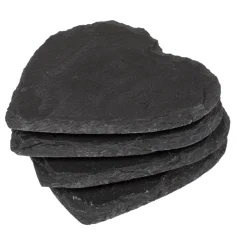 Schieferuntersetzer Herz, Untersetzer in Herzform, Set/4, 10x10cm