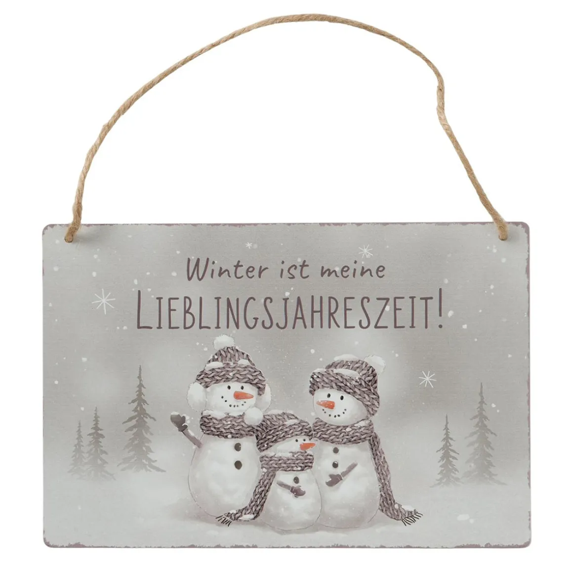Schild Schneemann Frosty Winter ist meine Lieblingsjahreszeit, Schneemann-Familie, Boltze Home Collections