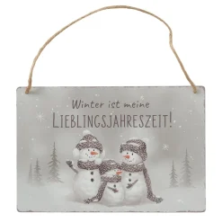 Schild Schneemann Frosty Winter ist meine Lieblingsjahreszeit, Schneemann-Familie, Boltze Home Collections