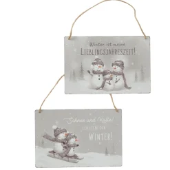 Schild Schneemann Frosty Winter ist meine Lieblingsjahreszeit, Schneemann-Familie, Boltze Home Collections