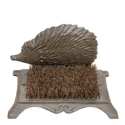 Schuhabstreifer Igel, Schuhputzbürste aus Eisen, rostoptik, 25x18cm, DIJK Natural Collections