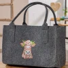 Shopper Kuh Adelheid, Filztasche mit Henkel und Kuhmotiv bestickt, 26x40cm, Gilde