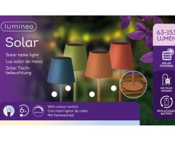 Solar Tischlampe, Eisenlampe ziegel, dimmbar, Farbwechsel, 37cm