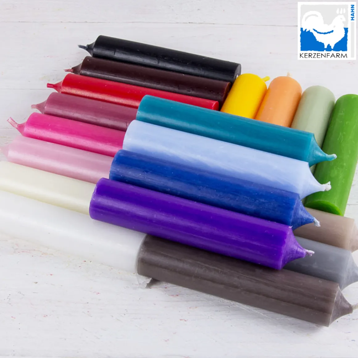 Stabkerze gelb, Wachskerze, 100x22mm, Kerzenfarm Hahn