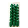 Stabkerze Twist gedreht, Spitzkerzen grün glänzend, 3 St/Pack, 18cm, Mica Decorations