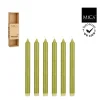 Stabkerzen Stearin grün, Spitzkerzen 25cm, Set/6St, Mica Decorations