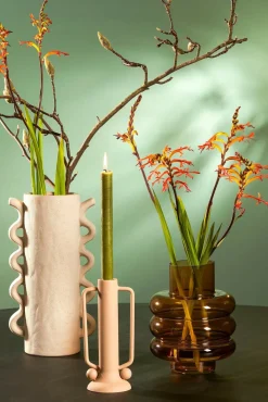 Stabkerzen Stearin grün, Spitzkerzen 25cm, Set/6St, Mica Decorations