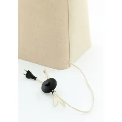 Stehlampe Mikko Leinen Natur, schlichte quadratische Stehleuchte, 176cm, Light & Living