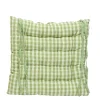 Stuhlkissen Karo grün, mit Bändern, 40x40cm, Baumwolle