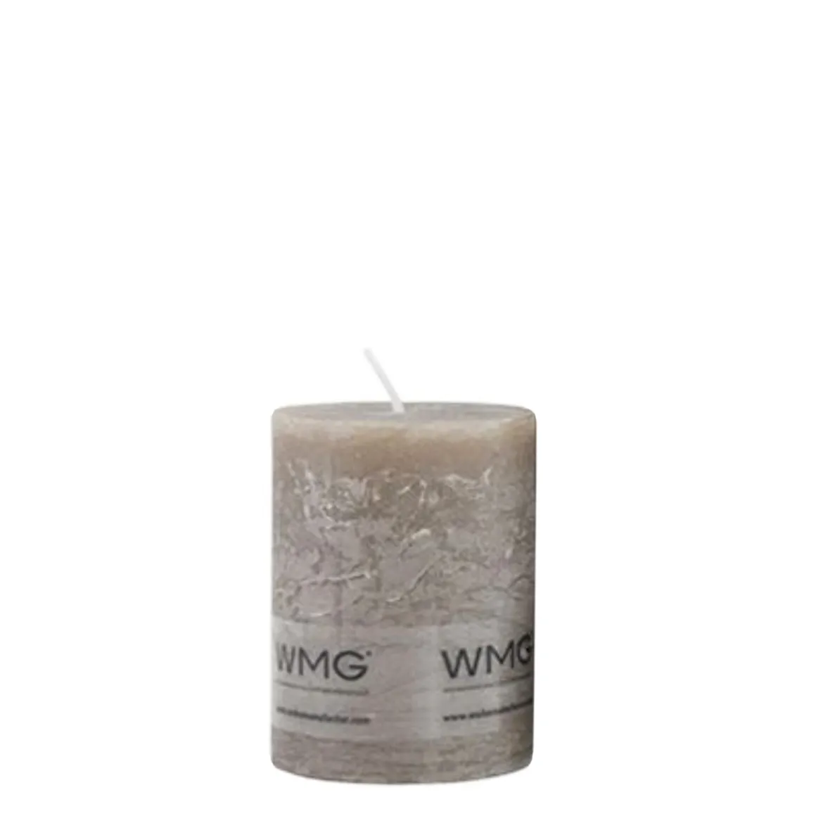 Stumpenkerze Rustic Grau, Wachskerze, 40x38mm, WMG Grünberger