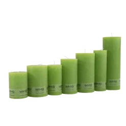 Stumpenkerze Rustic grün, Wachskerze, 40x38mm, WMG Grünberger