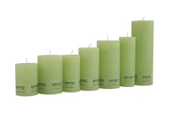 Stumpenkerze Rustic Hellgrün, Wachskerze, 40x38mm, WMG Grünberger