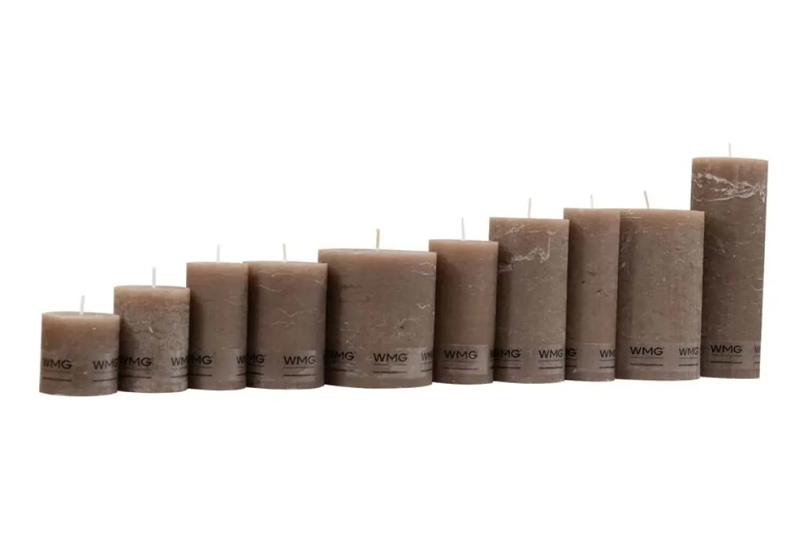 Stumpenkerze Rustic Kaffee, Wachskerze, 60x60mm, WMG Grünberger
