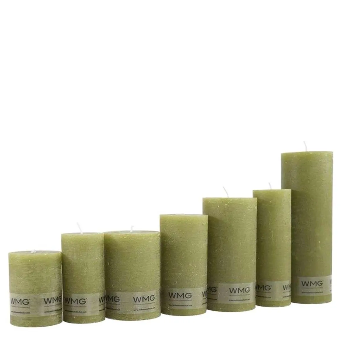Stumpenkerze Rustic olive, Wachskerze, 40x38mm, WMG Grünberger