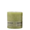 Stumpenkerze Rustic olive, Wachskerze, 60x60mm, WMG Grünberger