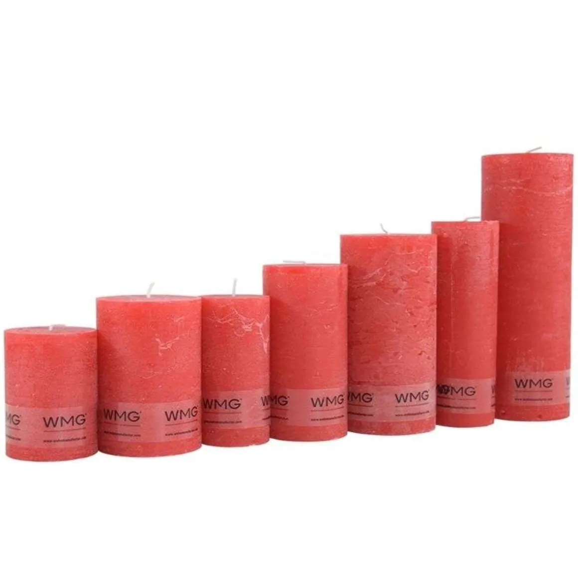 Stumpenkerze Rustic Rot, Wachskerze, 40x38mm, WMG Grünberger