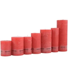 Stumpenkerze Rustic Rot, Wachskerze, 60x60mm, WMG Grünberger