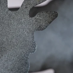 Tablett Hirsch Luga, Metalltablett mit Hirsch abnehmbar, grau, 34x35cm