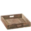 Tablett aus Altholz, rustikales Holztablett mit Griffe , 66x66cm, WMG Grünberger