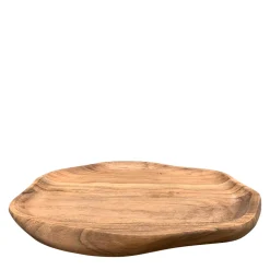 Tablett aus Naturholz, unregelmäßige Form, dekorative Holzschale, 28x29x2,5cm