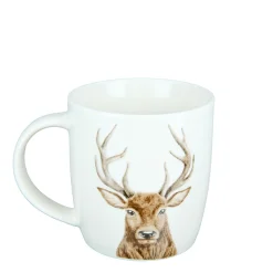 Tasse Hirsch, Henkelbecher mit Hirschkopf, Porzellantasse, 380ml, Gilde Handwerk