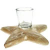 Teelichthalter Stern used look natur/weiß 18cm