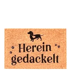 Textil Fußmatte Dackel, Hereingedackelt, 60x40cm, Gerrys Garden
