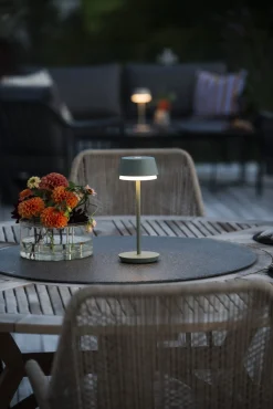 Tischleuchte Lyon grün/grau, 30cm, Konstsmide