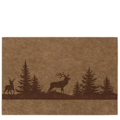 Tischset Hirsch Ludwig, Filzset Hirsche im Wald, braun, 45x35cm, Boltze Home Collections