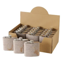 Trinkflasche Hirsch Vilbert, Flaschmann aus Filz mit Hirschkopf Mitte, 11x9cm, Boltze Home Collections