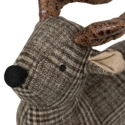 Türstopper Hirsch, Hirsch Karo braun mit Kunstleder Geweih, 25x26cm, Mars & More