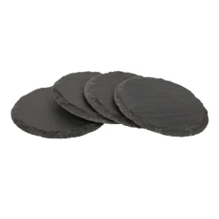 Untersetzer aus Schieferstein, runde Schieferplatten, Set/4, Ø10cm