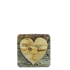 Untersetzer Herz, Holzherz, 10x10cm, Set/6, MDF/Kork, Mars & More