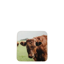 Untersetzer Schweizer Kuh, Kuh auf der Wiese, 10x10cm, Set/6, MDF/Kork, Mars & More