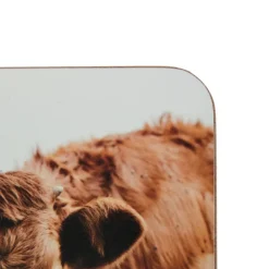 Untersetzer Schweizer Kuh, Kuh auf der Wiese, 10x10cm, Set/6, MDF/Kork, Mars & More