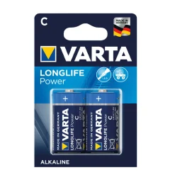 Varta Batterie, Alkaline, Longlife Power, C (Baby), 2 St. im Blister