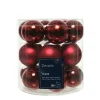 Weihnachtsbaumkugeln aus Glas, ochsenblut glanz/matt, Ø4cm, 18St/Box, Decoris