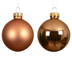 Weihnachtsbaumkugeln aus Glas, brandy glanz/matt, Ø10cm, 4St/Box, Decoris
