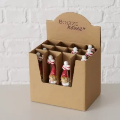 Wichtel Jingle mit Ballon, Weihnachtswichel Mädchen mit roter Mütze und grünem Kleid, Boltze Home Collections