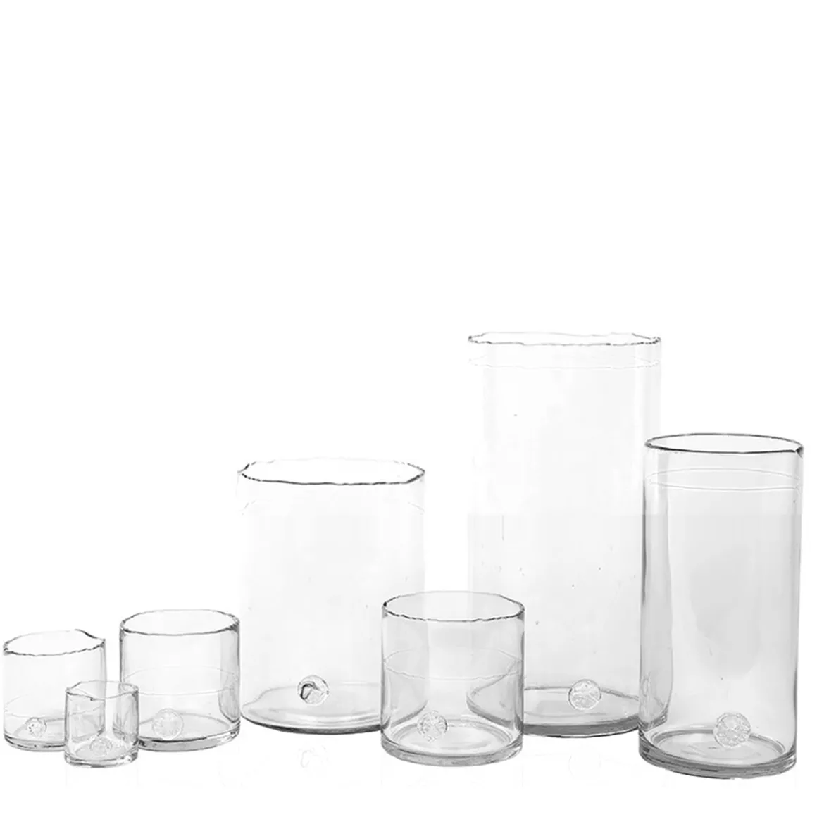 Windlicht Glas Organic mit unregelmäßigem Rand und Button, 10cm, WMG Grünberger