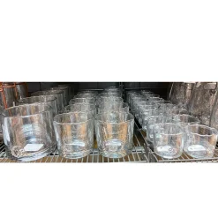 Windlicht Glas Organic mit unregelmäßigem Rand und Button, 10cm, WMG Grünberger