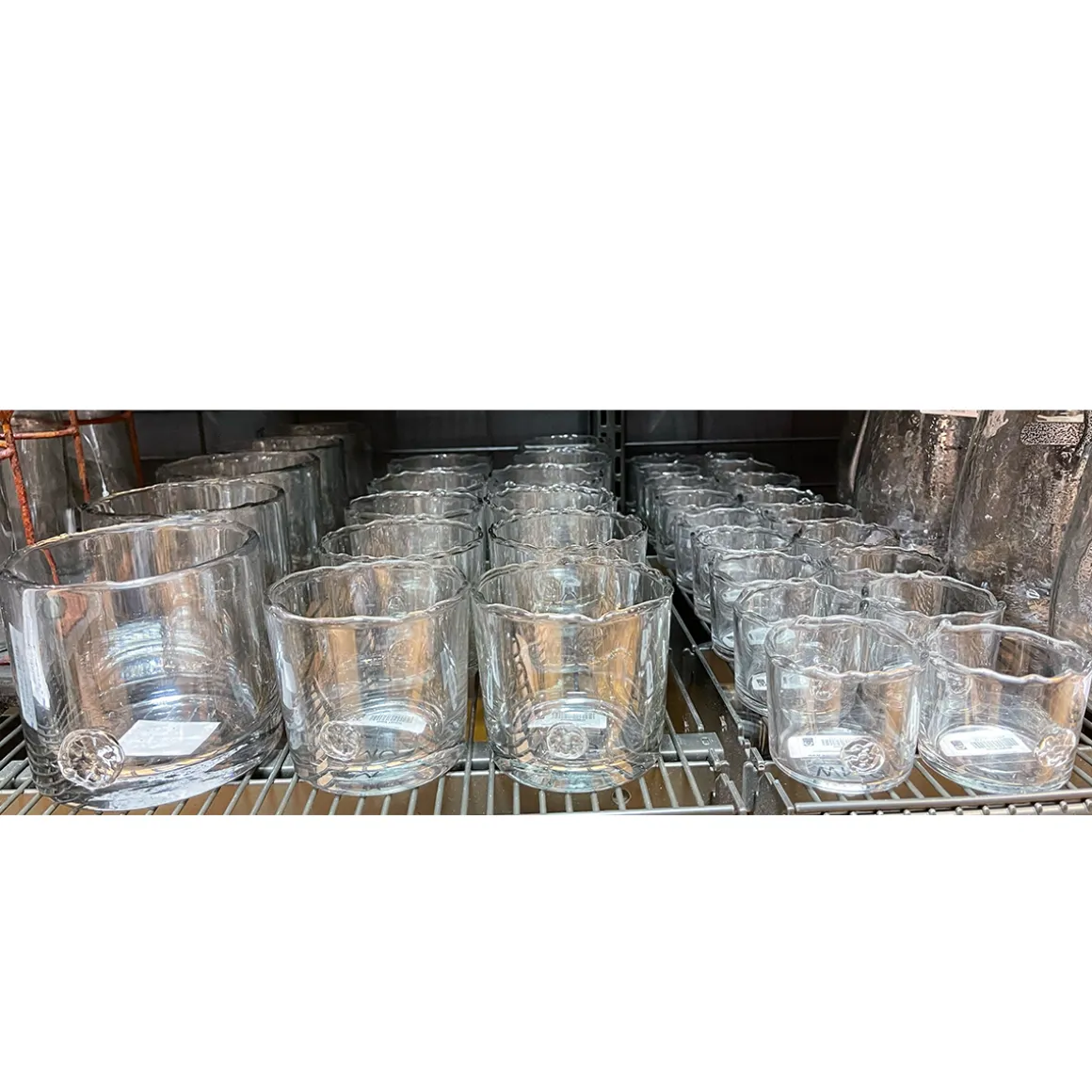 Windlicht Glas Organic mit unregelmäßigem Rand und Button, 10cm, WMG Grünberger