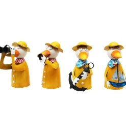 Zaunhocker Möwe, Metallmöwe mit Regenmantel und Anker, 15x21cm